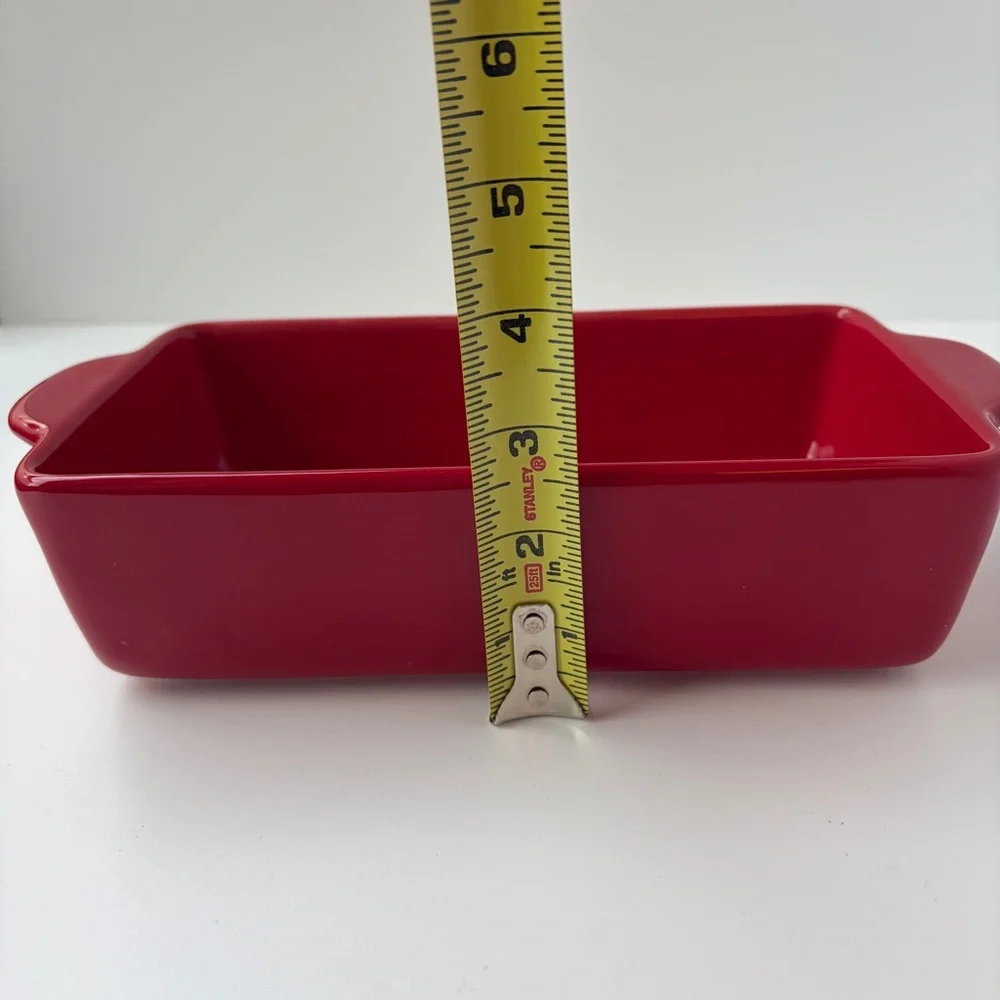 Rae Dunn‎ HO! HO! HO! Bread Loaf Pan Small Ceramic Casserole Dish Red Christmas